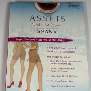 Title: ASSETS Red Hot SPANX High-Waist Mid-Thigh Shaper Black 6 F Super Control
